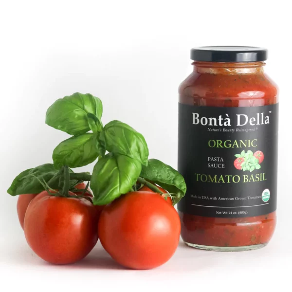 Tomato Basil Bonta Della with Tomatoes background